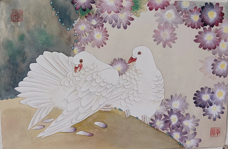 砚沐 嬉戏湖北美术学院艺术硕士李林国画作品