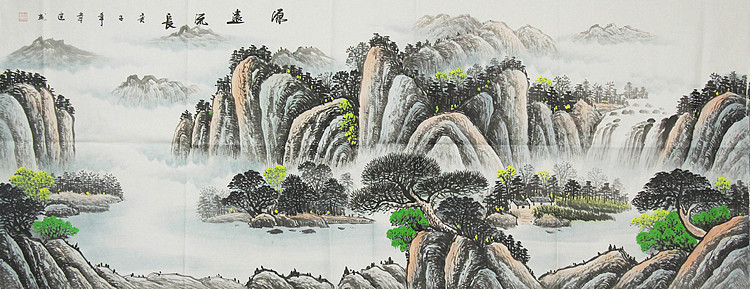 艺术家 韦建 山水国画