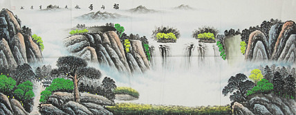艺术家 韦建 山水国画