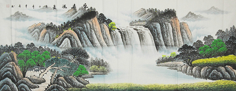 艺术家 韦建 山水国画