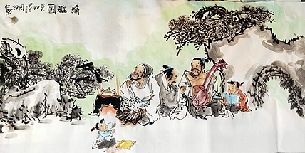河北省美术家协会会员 侯同印 人物国画作品