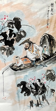 河北省美术家协会会员 侯同印 人物国画作品