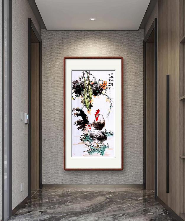 高晓林 （3869）国家一级美术师江苏省美协会员四尺中堂《吉祥顺意》
