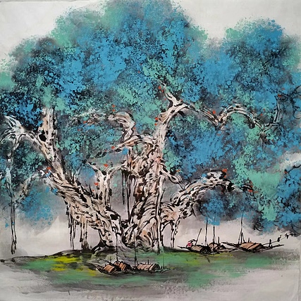 画家 高兴 舟泊榕荫