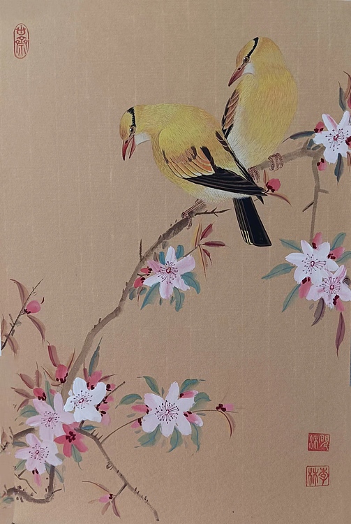 砚沐 桃花湖北美术学院艺术硕士李林国画作品