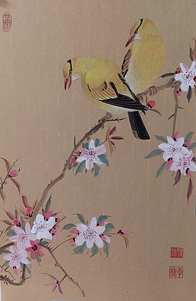 砚沐 桃花湖北美术学院艺术硕士李林国画作品