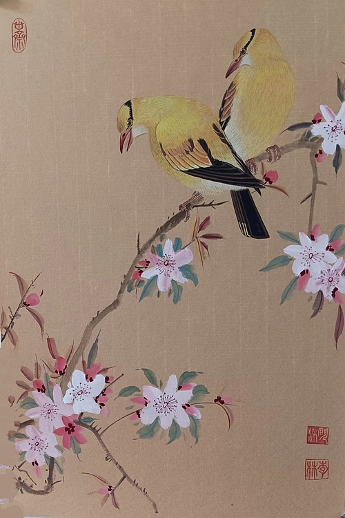 砚沐 桃花湖北美术学院艺术硕士李林国画作品
