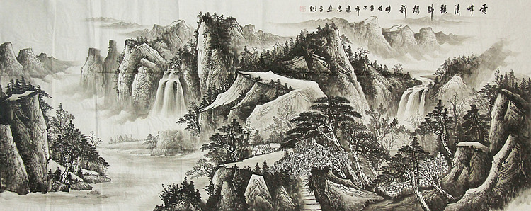 当代山水画家 李建忠 山水国画