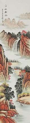 四尺对开山水&mdash;&mdash;画家李仙山