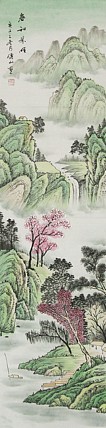 四尺对开山水&mdash;&mdash;画家李仙山