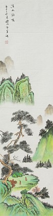 四尺对开山水&mdash;&mdash;画家李仙山