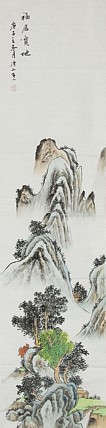 四尺对开山水&mdash;&mdash;画家李仙山