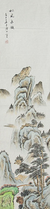四尺对开山水&mdash;&mdash;画家李仙山