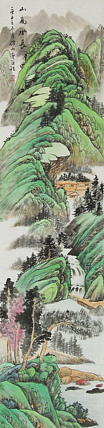 四尺对开山水&mdash;&mdash;画家李仙山