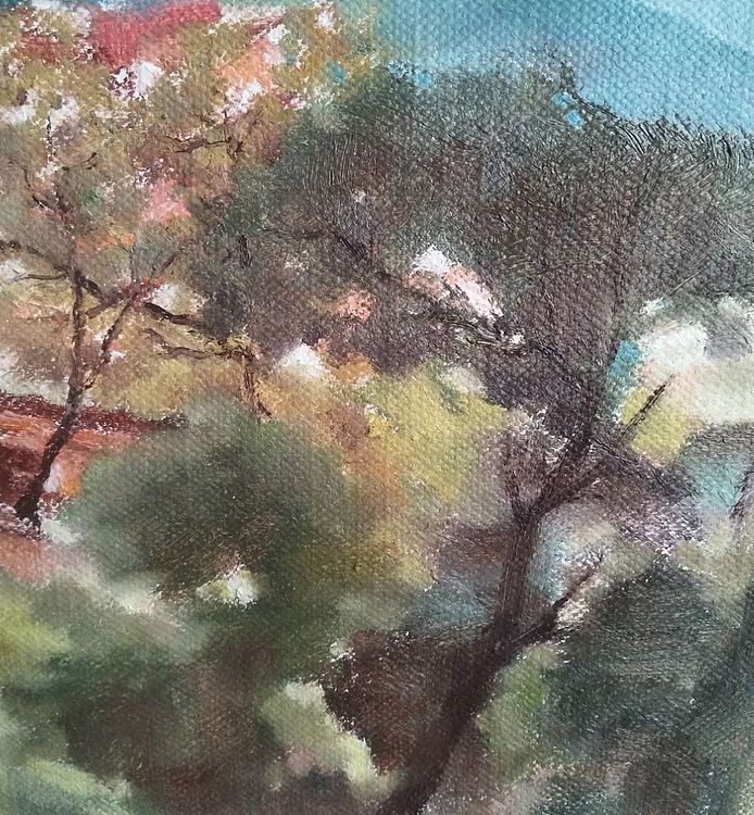 胡冰 原创精品油画《村庄》