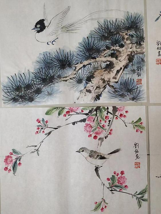 刘超 小写意花鸟画册页八开