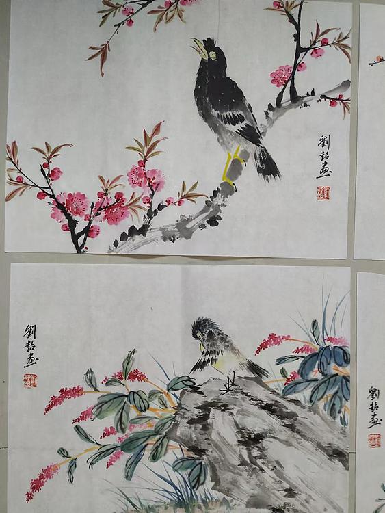刘超 小写意花鸟画册页八开