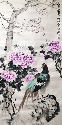 李乃昕 《玉堂富贵》牡丹 四尺