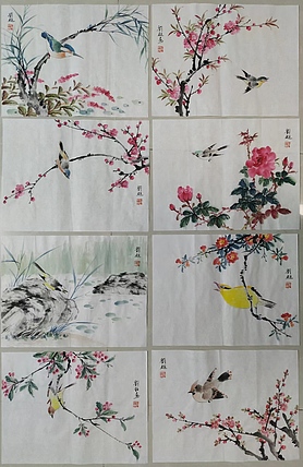 刘超 小写意花鸟册页八开