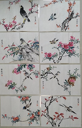 刘超 小写意花鸟画册页八开