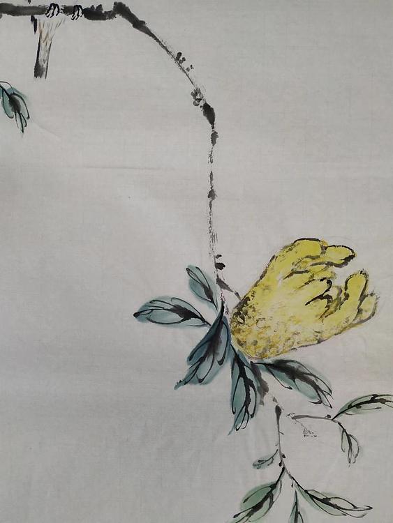刘超 小写意佛手小鸟