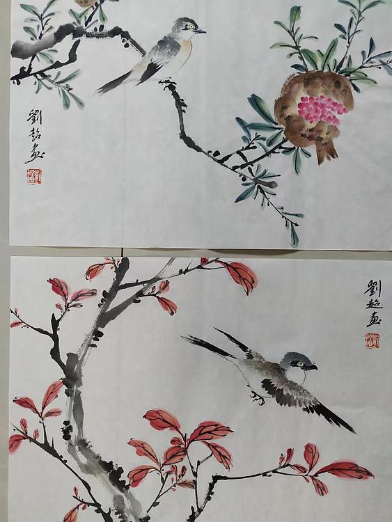 刘超 小写意花鸟画册页八开