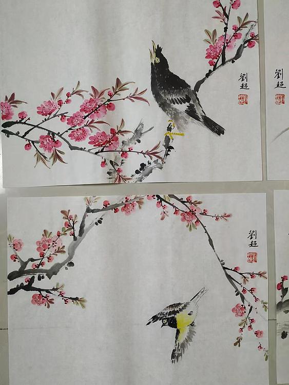 刘超 小写意花鸟画册页八开