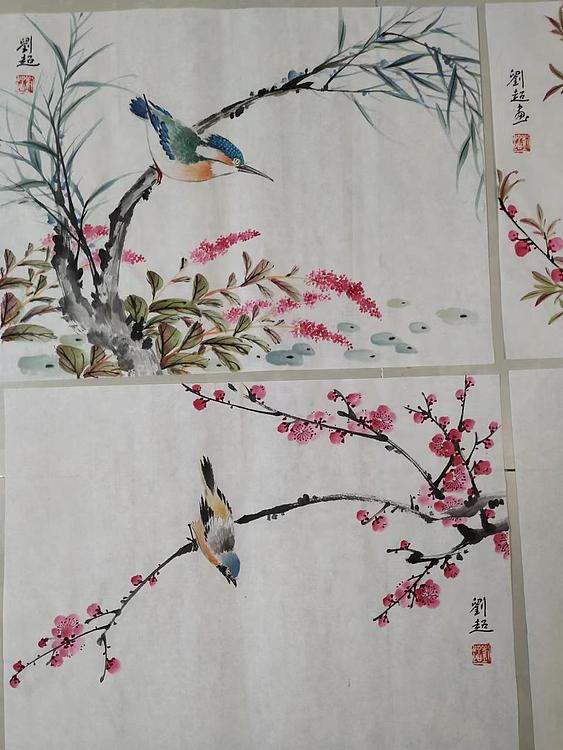 刘超 小写意花鸟册页八开
