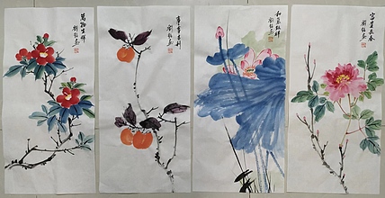 刘超 春夏秋冬四条屏