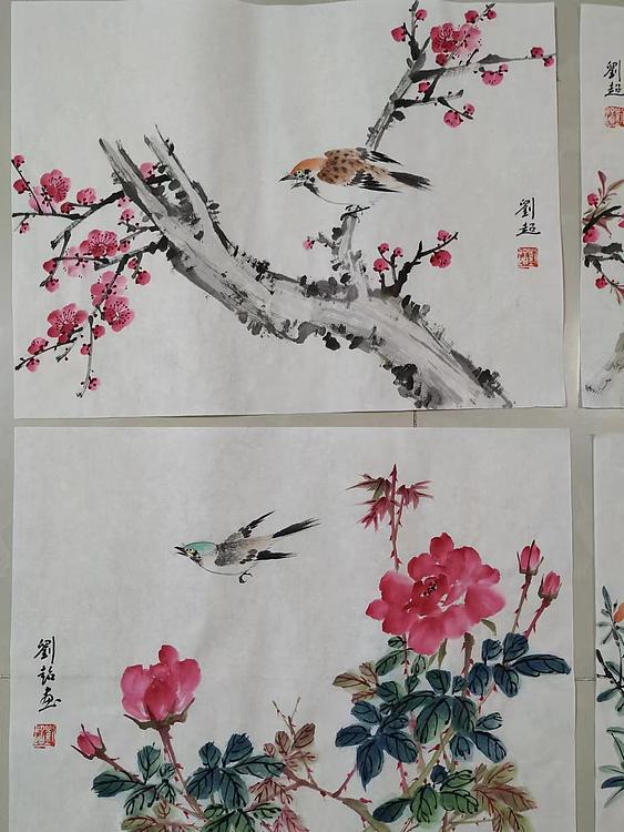 刘超 小写意花鸟册页八开