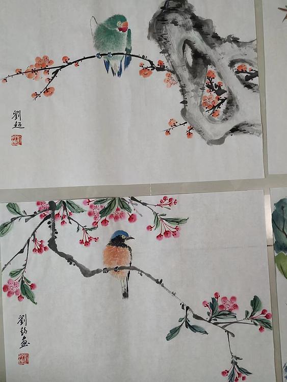 刘超 小写意花鸟画册页八开