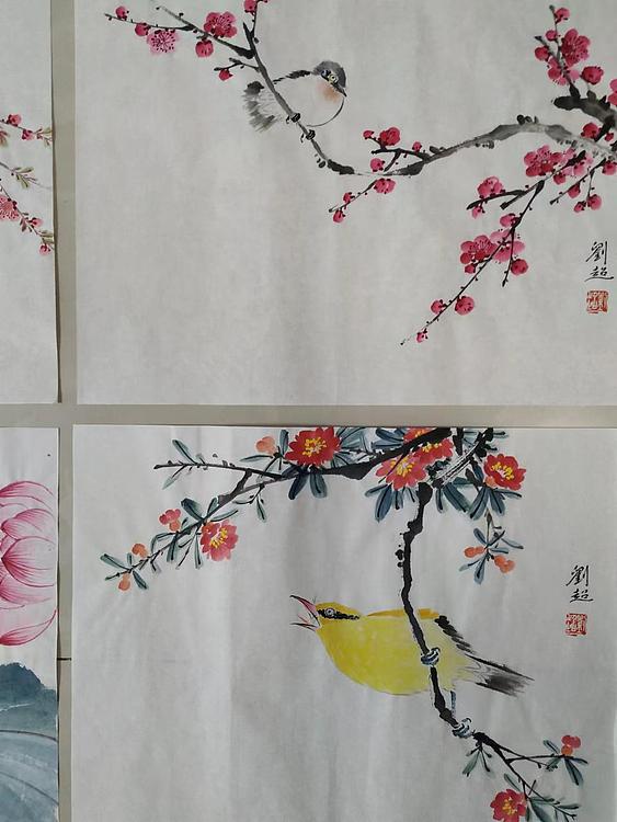 刘超 小写意花鸟册页八开
