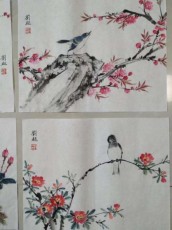 刘超 小写意花鸟册页八开