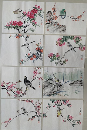 刘超 小写意花鸟册页八开