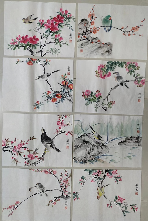刘超 小写意花鸟册页八开
