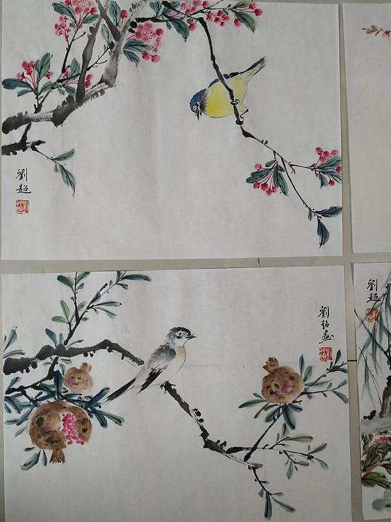刘超 小写意花鸟册页八开