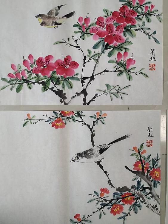 刘超 小写意花鸟册页八开