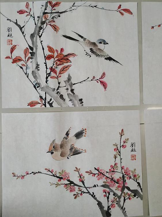 刘超 小写意花鸟册页八开