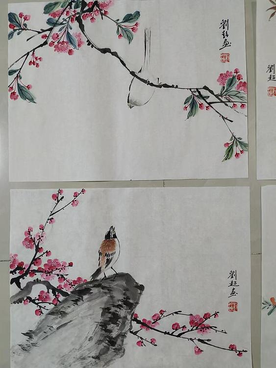 刘超 小写意花鸟册页八开