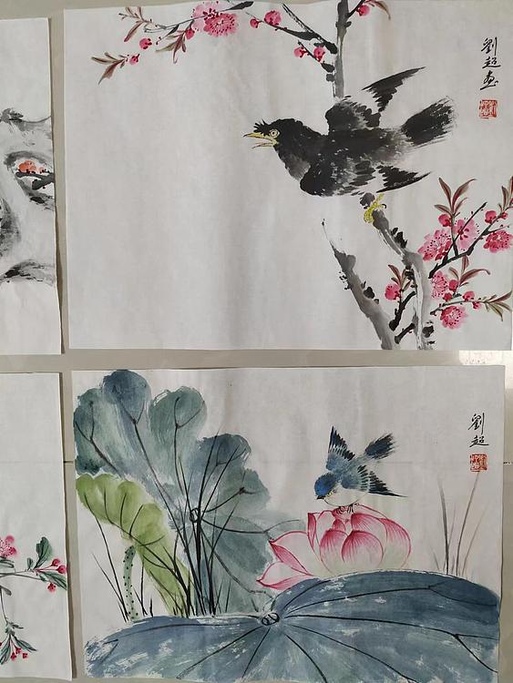 刘超 小写意花鸟画册页八开