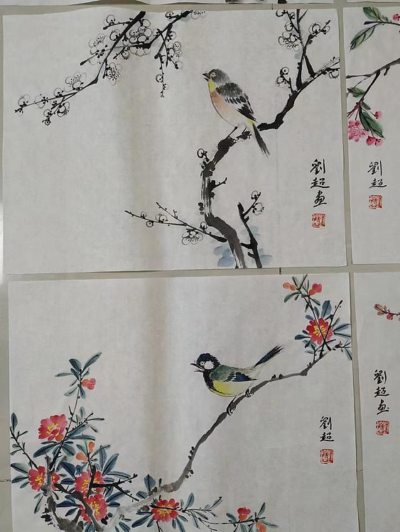 刘超 小写意花鸟画册页八开