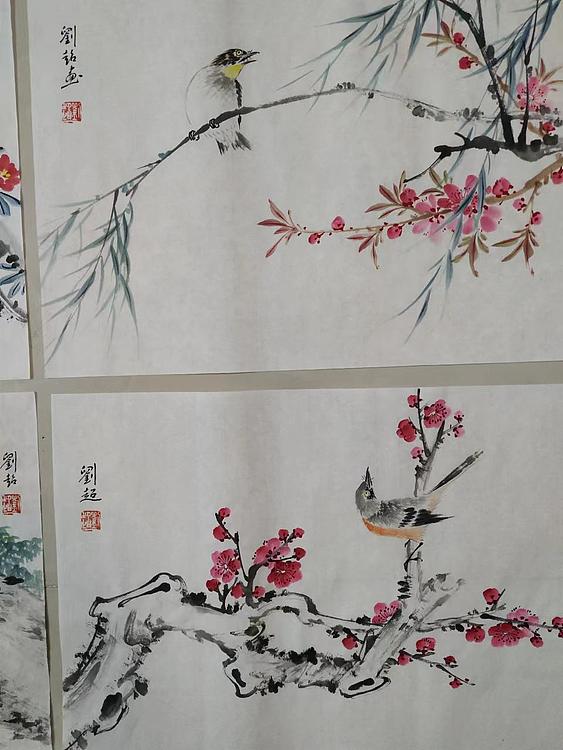 刘超 小写意花鸟画册页八开
