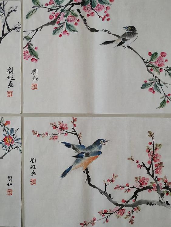 刘超 小写意花鸟画册页八开