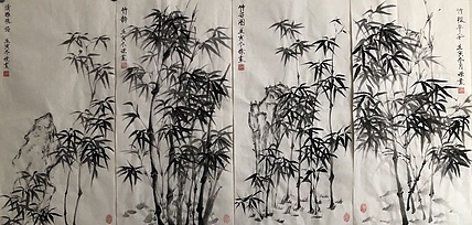 学璟 竹韵4条屏