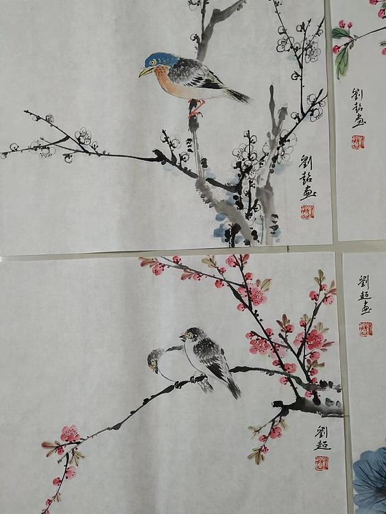 刘超 小写意花鸟册页八开