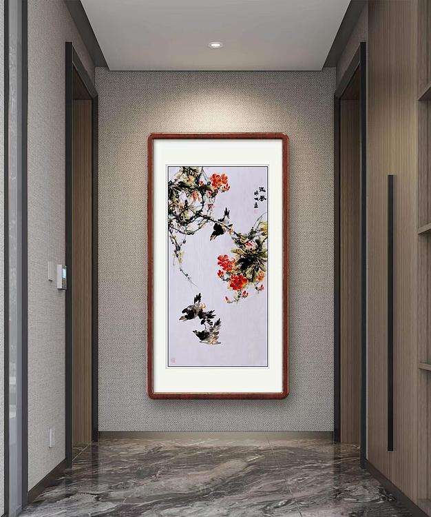 高晓林 （3885）国家一级美术师，江苏省美协会员，四尺中堂《迎春》