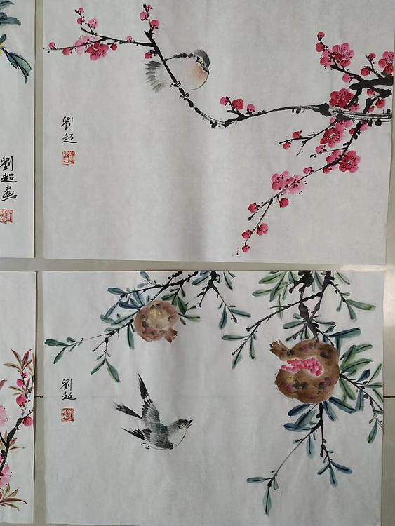 刘超 小写意花鸟画册页八开