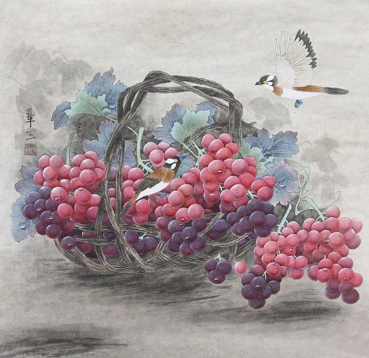 工笔花鸟 翠云