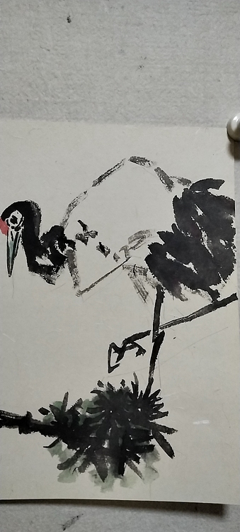 斯幽 独拂秋霞图