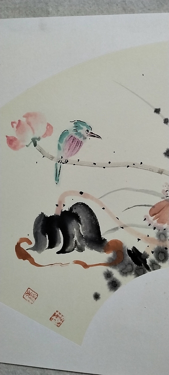 斯幽 莲塘晚芳图